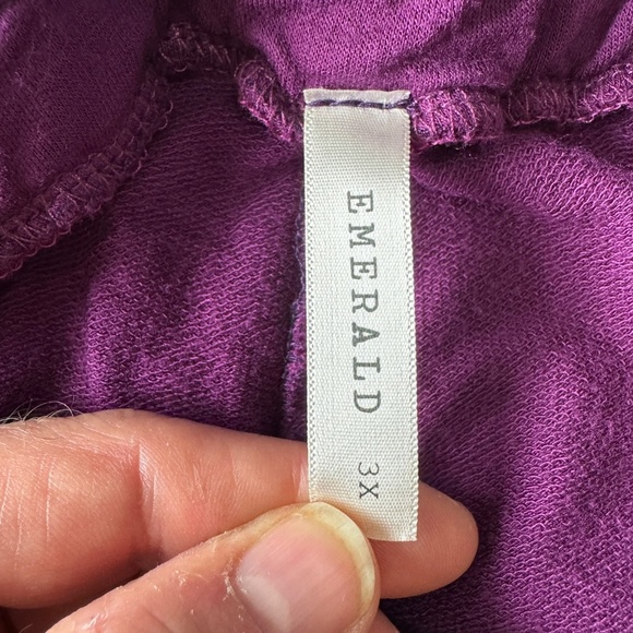 Emerald Women's Pull On Casual Sweatpants Elastic Waist Lightweight Purple 3X - Picture 6 of 12